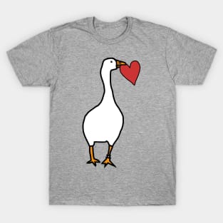 Goose Steals Heart For Love on Valentines Day T-Shirt